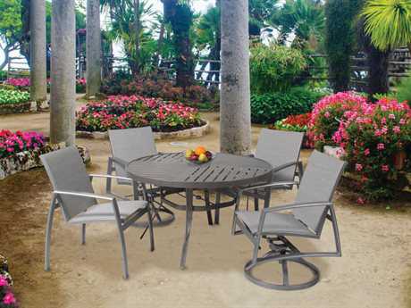 Suncoast Vision Sling Cast Aluminum Dining Set