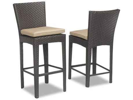 Sunset West Quick Ship Solana Wicker Barstool with cushions
