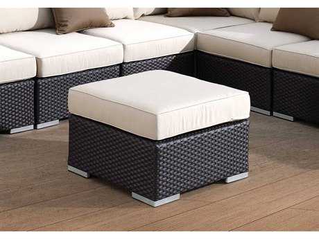 Sunset West Quick Ship Solana Wicker Square Ottoman