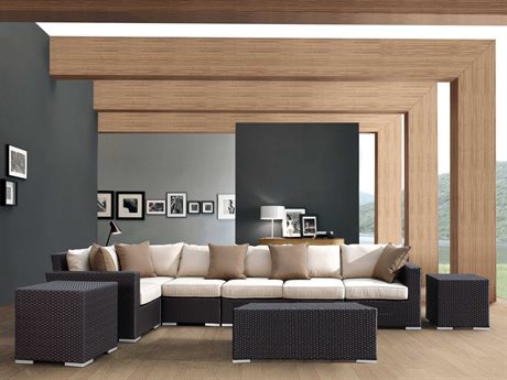 Sunset West Quick Ship Solana Wicker Modular Sectional