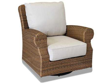Sunset West Santa Cruz Wicker Swivel Rocking Club Chair