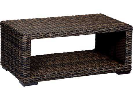 Sunset West Quick Ship Montecito Wicker 48 x 22 Rectangular Coffee Table