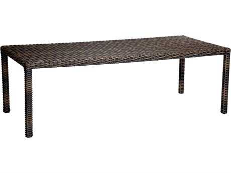 Sunset West Quick Ship Montecito Wicker 90 x 42 Rectangular Dining Table
