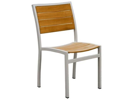 Three Birds Casual Soho Aluminum Stacking Side Chair in White (Price Includes 4 Chairs)