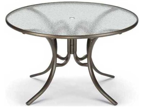 Telescope Casual Obscure Acrylic 48 Round Dining Table With Umbrella Hole