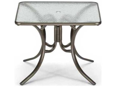 Telescope Casual Obscure Acrylic 36 Square Dining Table with Umbrella Hole