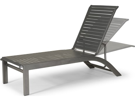 Telescope Casual Kendall Strap Aluminum Lay-Flat Stacking Armless Chaise