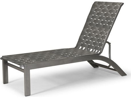 Telescope Casual Kendall Cross Strap Aluminum Lay-Flat Stacking Armless Chaise