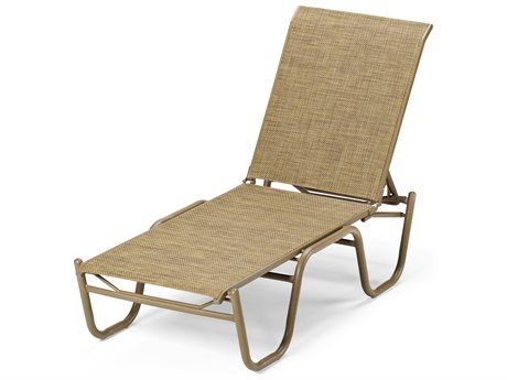 Telescope Casual Reliance Sling Aluminum Lay-Flat Stackable Chaise Lounge