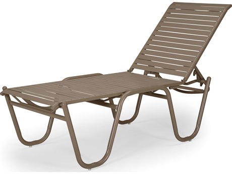 Telescope Casual Reliance Contract Strap Aluminum Four-Position High Bed Lay-flat Stacking Armless Chaise