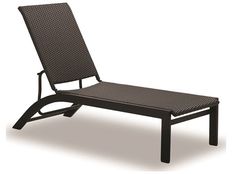 Telescope Casual Kendall Wicker Aluminum Lay-flat Stacking Armless Chaise