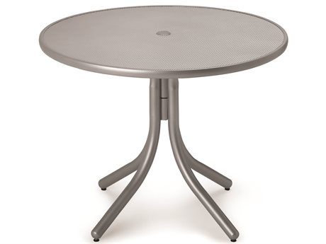 Telescope Casual Embossed Aluminum Top 42 Round Dining Height Table with Hole
