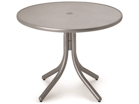 Telescope Casual Embossed Aluminum Top 36 Round Dining Height Table with Hole
