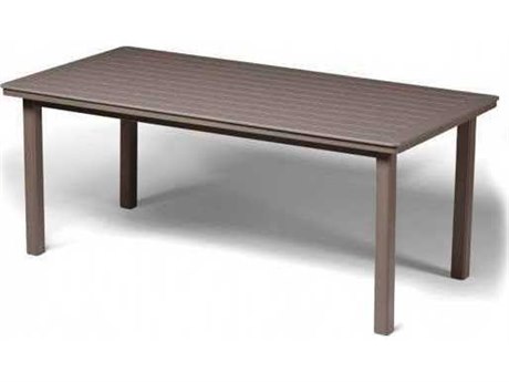 Telescope Casual Marine Grade Polymer 84 x 42 Rectangular Balcony Height Table with Umbrella Hole
