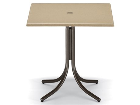 Telescope Casual Werzalit Recycled Plastic 36 Square Balcony Height Table with Umbrella Hole