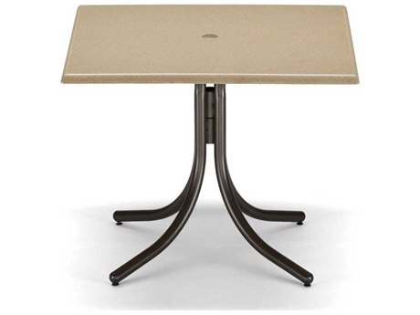 Telescope Casual Werzalit Recycled Plastic 36 Square Dining Table with Umbrella Hole