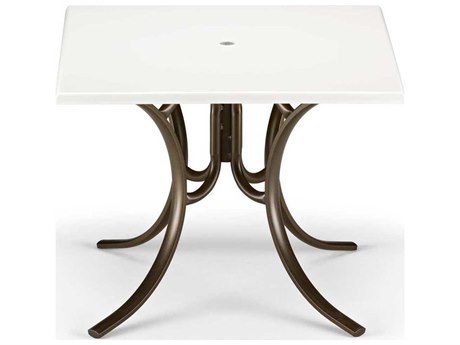 Telescope Casual Werzalit Recycled Plastic 36 Square Dining Deluxe Table with Umbrella Hole