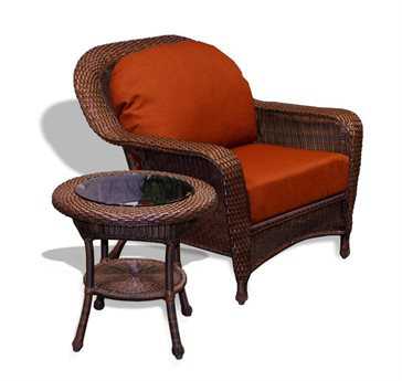 Tortuga Outdoor Sea Pines Wicker Cushion 2-Piece Lounge Set