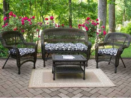 Tortuga Outdoor Portside Wicker Cushion 4-Piece Lounge Set