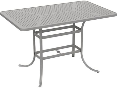 Tropitone Patterned Aluminum – Boulevard 66 x 40 Rectangular Bar Umbrella Table