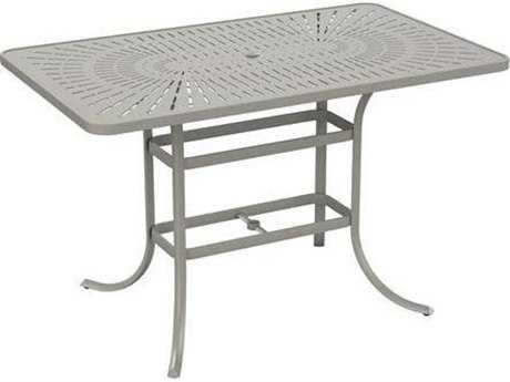 Tropitone Patterned Aluminum – La'stratta 66 x 40 Rectangular Bar Umbrella Table