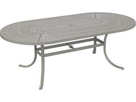 Tropitone Patterned Aluminum – La'stratta 84 x 42 Oval Umbrella Table