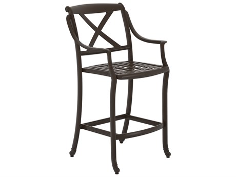 Tropitone Belmar X-back Cast Aluminum Stationary Bar Stool