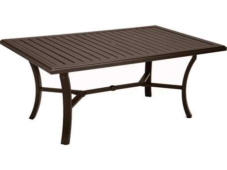 Tropitone Banchetto Aluminum 66 x 42 Rectangular Dining Table with Umbrella Hole