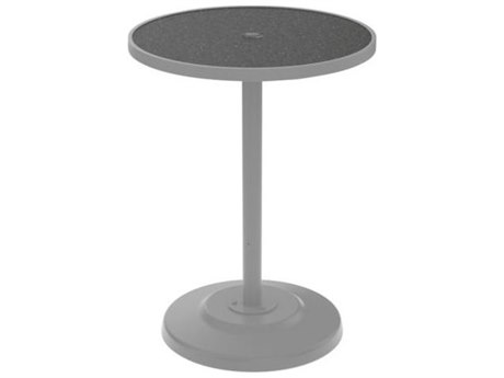 Tropitone Hpl Raduno Aluminum 30 Round KD Pedestal Bar Umbrella Table
