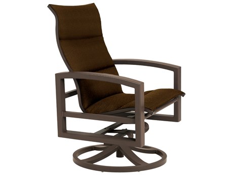 Tropitone Lakeside Padded Sling Aluminum Swivel Rocker Lounge Chair