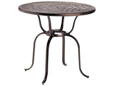 Tropitone Kd Garden Terrace Cast Aluminum 43 Round Bar Table with Umbrella Hole