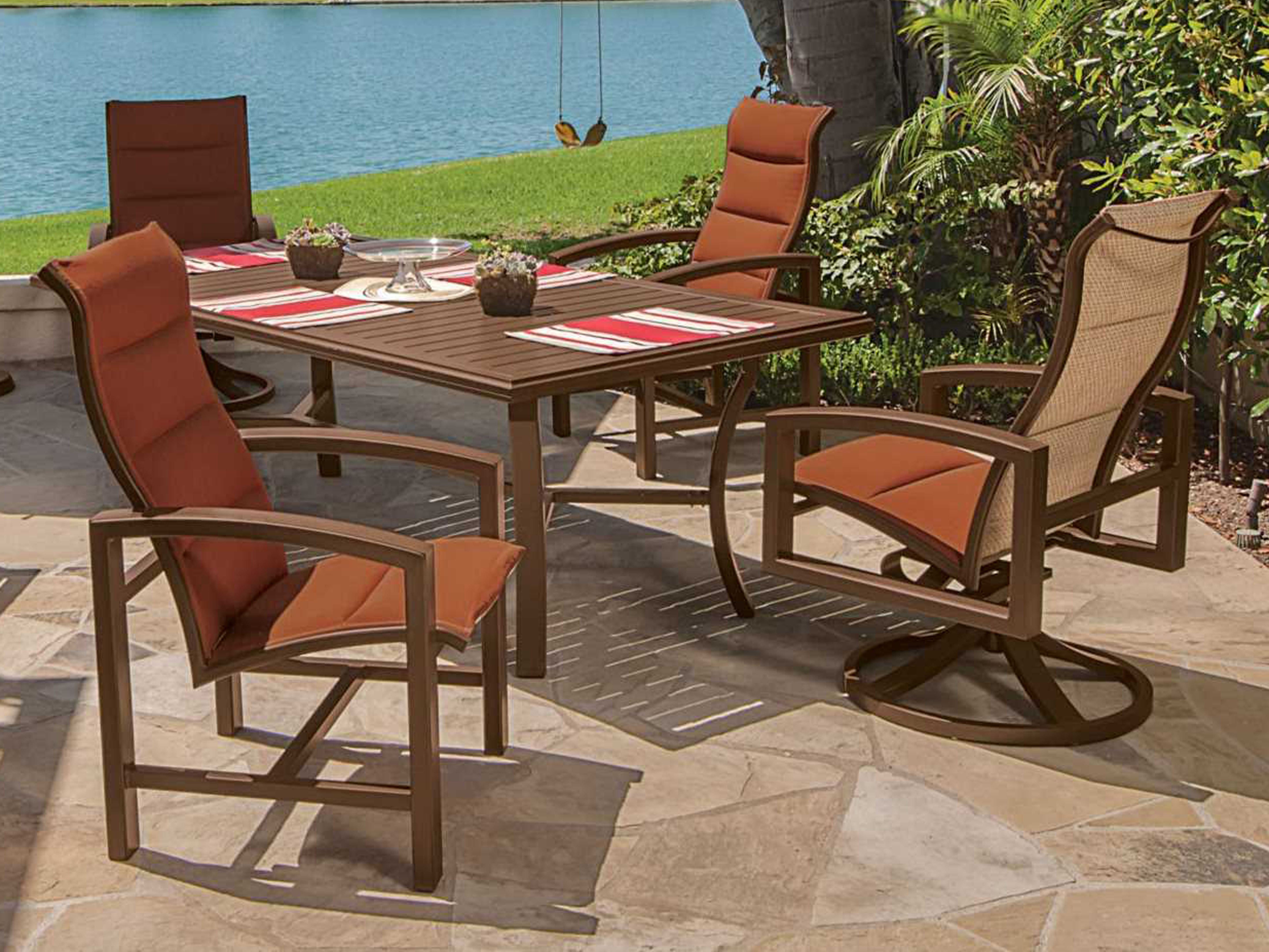 Tropitone Banchetto Aluminum 66 x 42 Rectangular Dining Table with