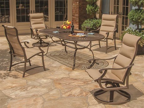 Tropitone Montreaux II Padded Sling Aluminum Dining Set