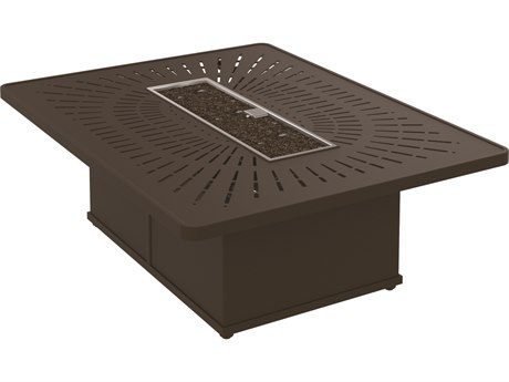 Tropitone La Stratta Aluminum 54 x 42 Rectangular Fire Pit Table