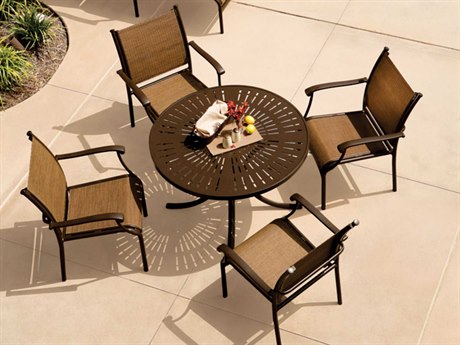 Tropitone Sorrento Relaxed Sling Extruded Aluminum Dining Set
