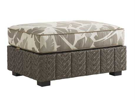 Tommy Bahama Outdoor Blue Olive Wicker Ottoman