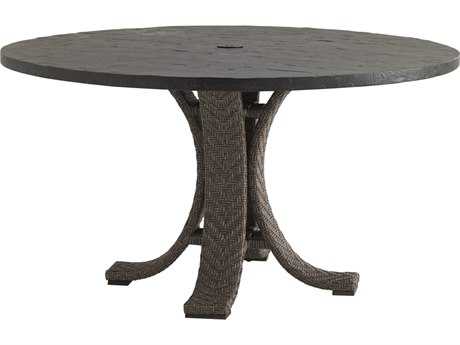Tommy Bahama Outdoor Blue Olive Wicker 54'' Round Weatherstone Dining Table