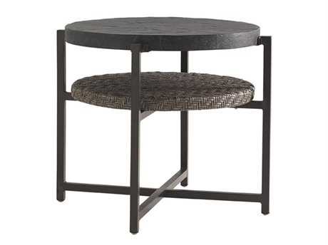 Tommy Bahama Outdoor Blue Olive Wicker 29.5'' Round End Table