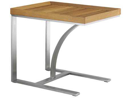 Tommy Bahama Outdoor Tres Chic Steel Teak 19.25'' x 26'' Rectangular Occasional Table