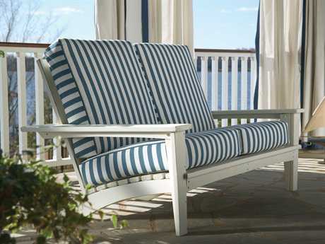 Uwharrie Chair Chat Wood Cushion Arm Loveseat