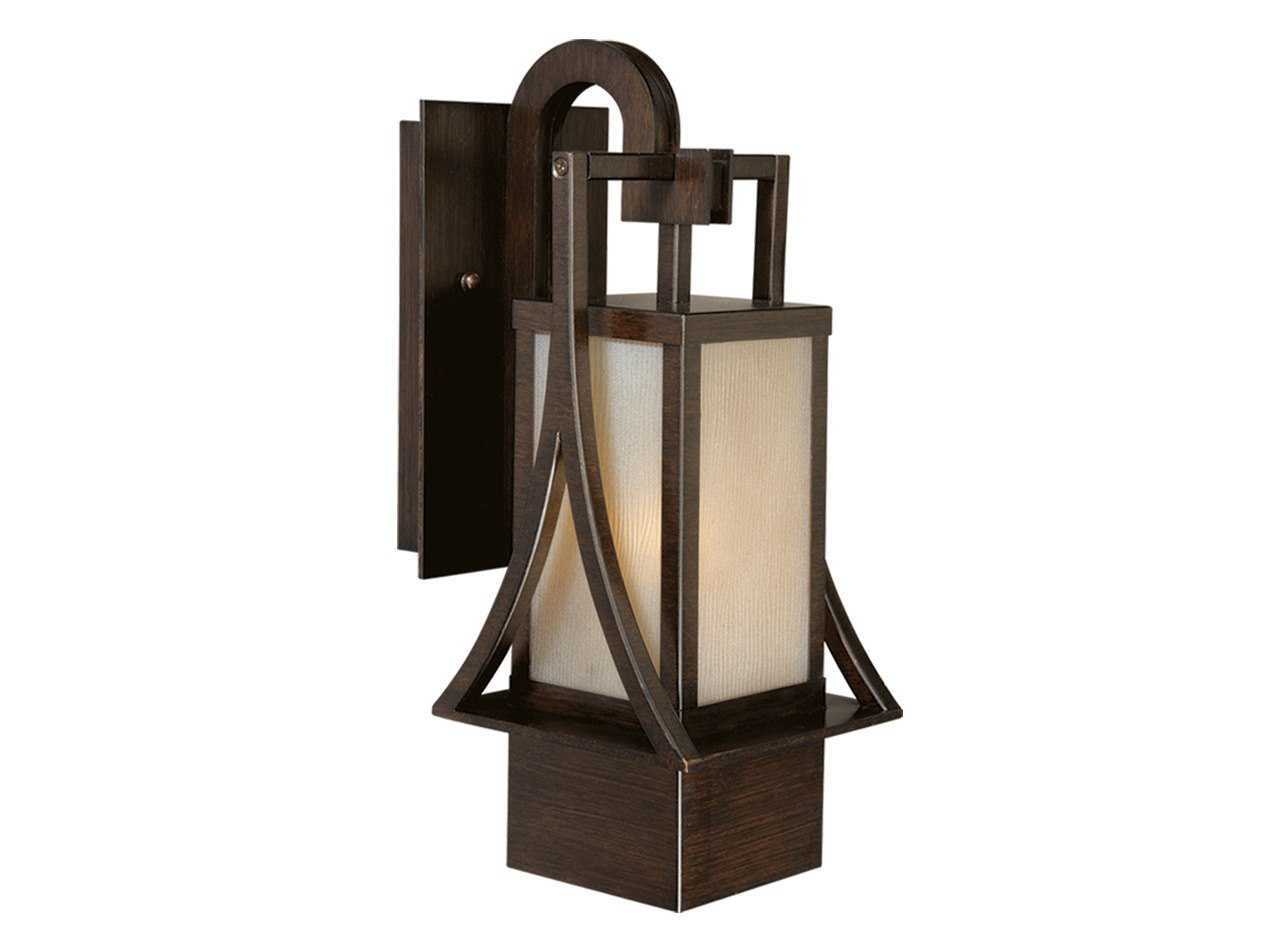 Vaxcel Osaka Venetian Bronze & Champagne Glass 6 Outdoor Wall Light T0041