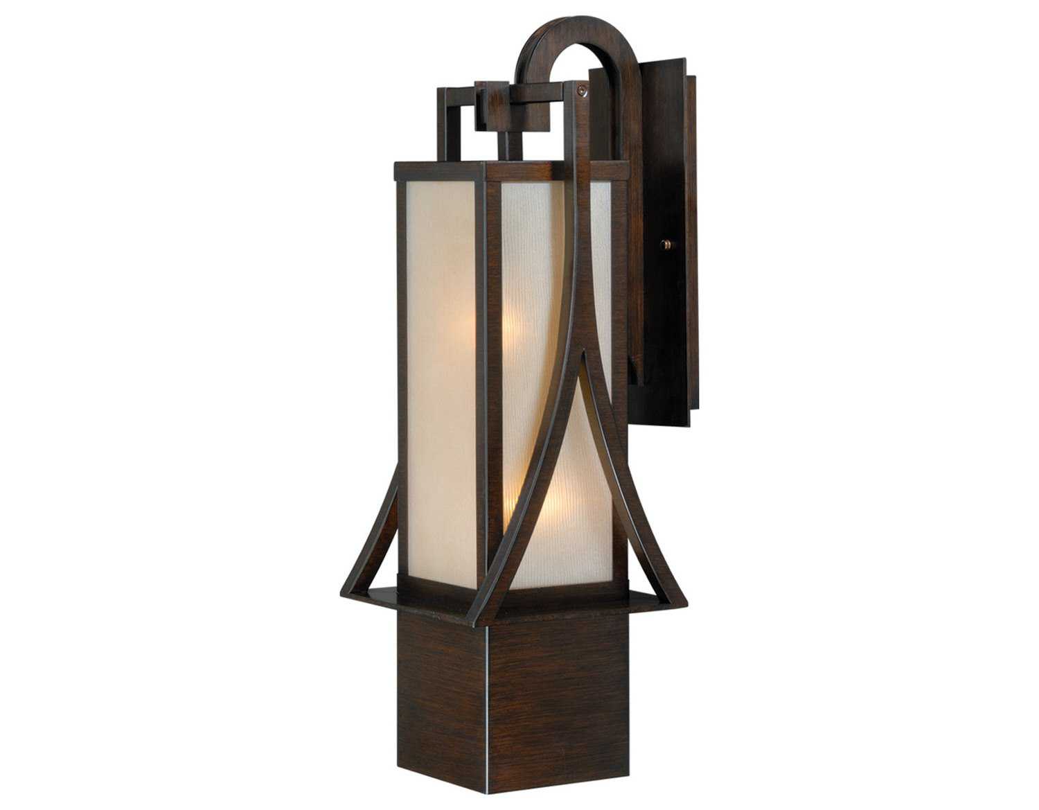 Vaxcel Osaka Venetian Bronze & Champagne Glass 8-1/4 Outdoor Wall Light T0044