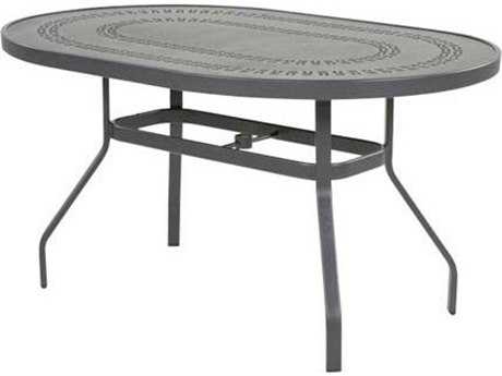 Windward Design Group Mayan Punched Aluminum 54 x 36 Oval Balcony Table