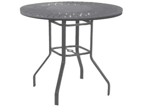 Windward Design Group Sunburst Punched Aluminum 47 Round Balcony Table