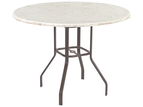Windward Design Group Faux Stone Top Aluminum 48 Round Balcony Table