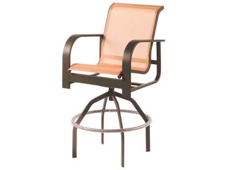 Windward Design Group Harbourage Sling Aluminum Swivel Bar Chair