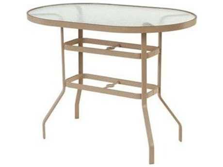 Windward Design Group Acrylic Top Aluminum 54 x 36 Oval Balcony Table