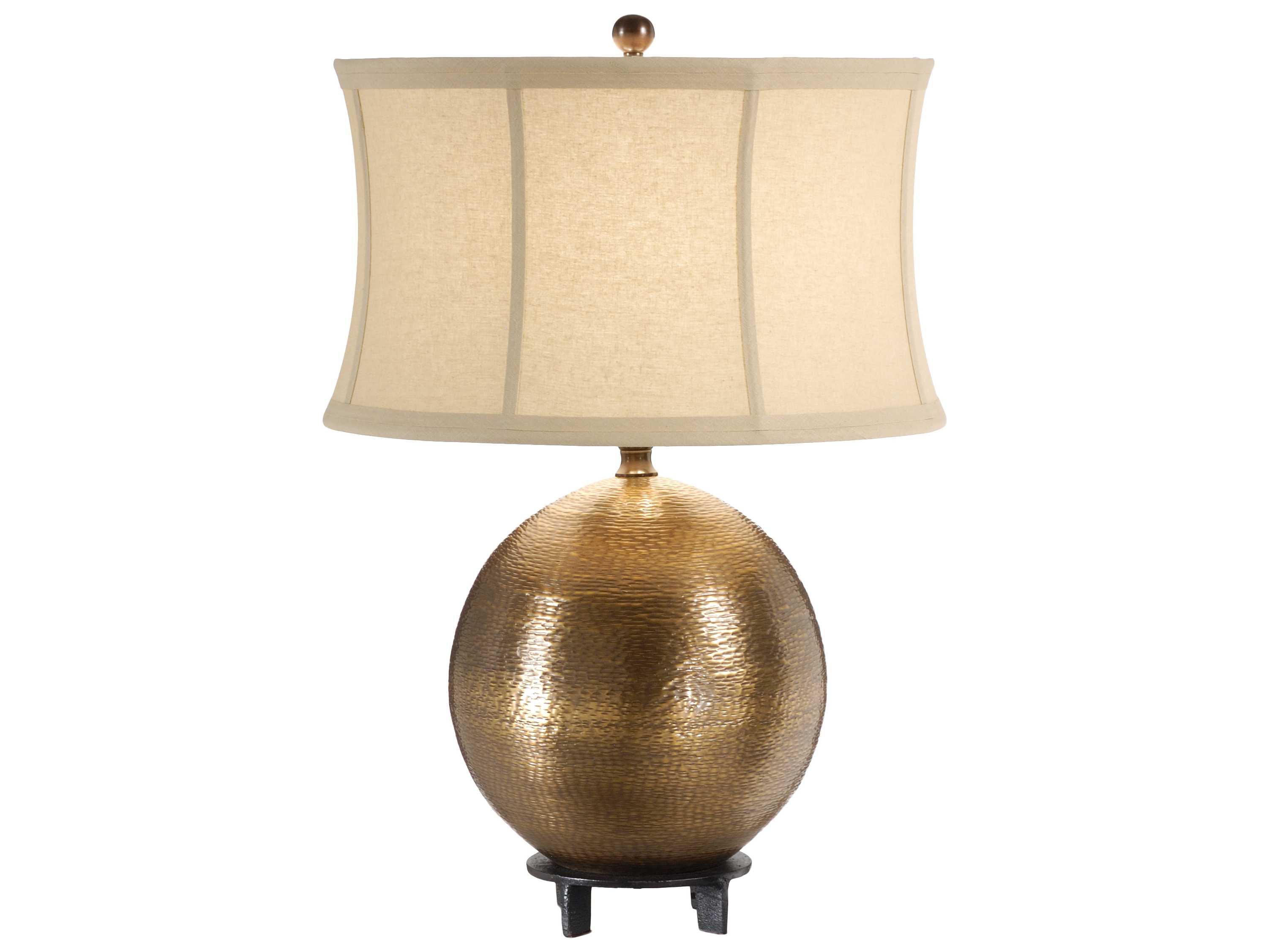 Wildwood Lamps Solid Brass Cast Iron Mounting Rippled Ball Table Lamp