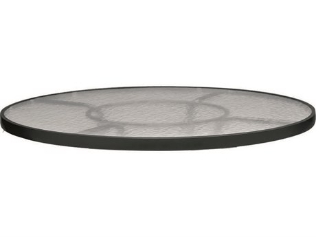 Woodard Ramsgate Aluminum 36 Round Obscure Glass Top Dining Table