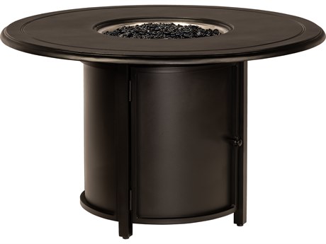 Woodard Universal Aluminum Square Dining Height Fire Table Base with Round Burner